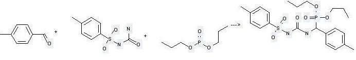 Benzenesulfonamide,N-(aminocarbonyl)-4-methyl- can be used to produce C22H31N2O6PS at the temperature of 40 - 50 °C